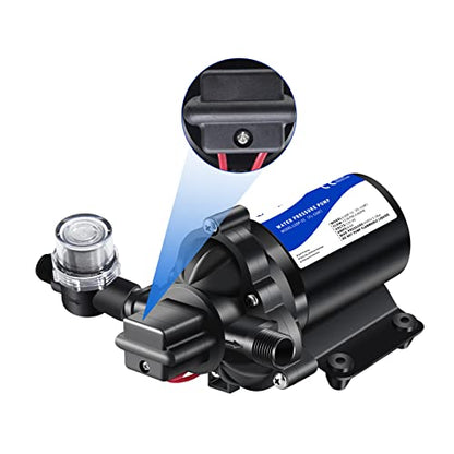 TDRsuper 12V DC Self-Priming Water Transfer Pump, 4GPM 45PSI High Pressure Booster Pump for RV, Garden, Marine & Yacht - style: 12V 4GPM 45PSI