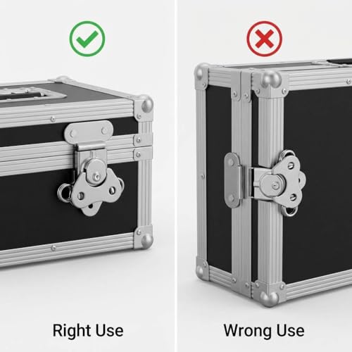 QWORK Compact Stainless Steel Catch Latch 2"x1.5" – 4 Pack Secure Closure for Flight Cases, Tool Boxes & Gear Cases