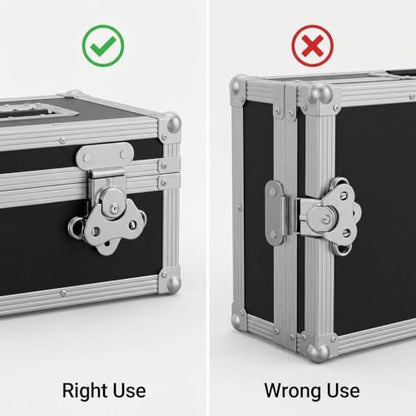 QWORK Compact Stainless Steel Catch Latch 2"x1.5" – 4 Pack Secure Closure for Flight Cases, Tool Boxes & Gear Cases