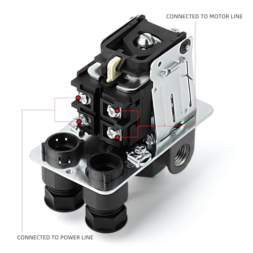 MEANLIN MEASURE Air Compressor Pressure Switch Control Valve 120-150 PSI 110V-240V 4-way Replacement Parts With AFR2000 Air Line Filter and Safety Pressure Relief Valve - style: Filter Model