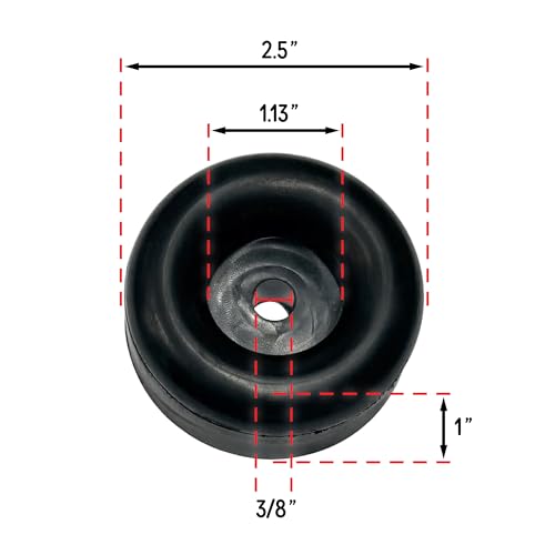 4 Rubber Bumpers for Trailer Ramp Door Truck 2.5" Round Replacement Cargo Stop (4)