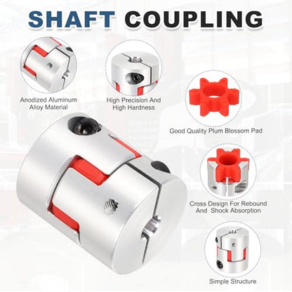 MECCANIXITY 7mm-9mm Aluminium Plum Flexible Shaft Coupling w Hex Wrench - size: 7mm to 9mm