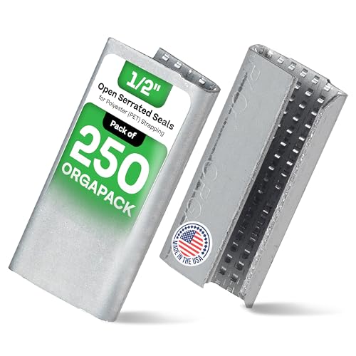 IDL Packaging Orgapack Open Serrated Seals for 1/2" Polyester (PET) Strapping, Pack of 250 - USA-Made Superior Holding Power Metal Clips for Banding, Packing - Orgapack Patented Serrated Pattern - color: Pack of 250, size: 1/2" Orgapack Premium