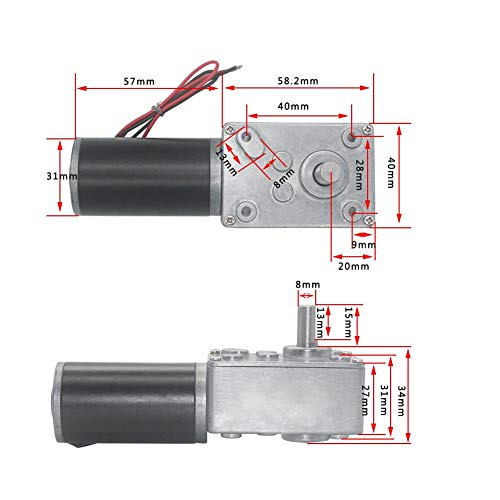 DC 12V 8mm Shaft Gear Motor High Torque Speed Reduction Electric Motor Reversible for Robotics DIY and Automation Projects - size: 12V 400RPM