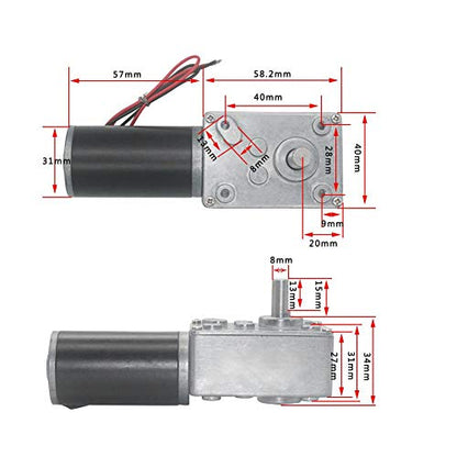 DC 12V 8mm Shaft Gear Motor High Torque Speed Reduction Electric Motor Reversible for Robotics DIY and Automation Projects - size: 12V 400RPM