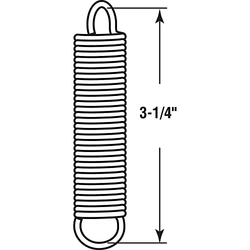 Prime-Line SP 9618 Extension Spring, Spring Steel Construction, Nickel-Plated Finish, 0.072 GA x 5/8 In. x 3-1/4 In., Single Loop Open, (2 Pack)