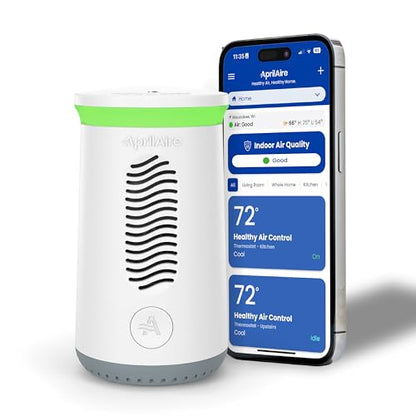 AprilAire ZAWTHCPV Smart Indoor 5-in-1 Wi-Fi Air Quality Monitor (CO2, VOC, PM 2.5, Particulate Matter, Humidity and Temperature), App Controlled IAQ Monitor for Home Air Quality Sensor