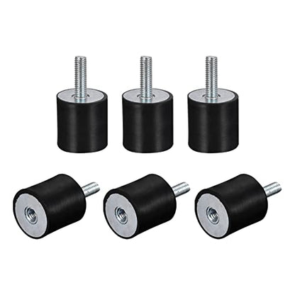 uxcell Rubber Mounts 6pcs M5 Male/Female Vibration Isolator Shock Absorber, for Garage Motor Air Compressor Car Boat Bobbins, D20mmxH20mm - size: M5x20mmx20mm