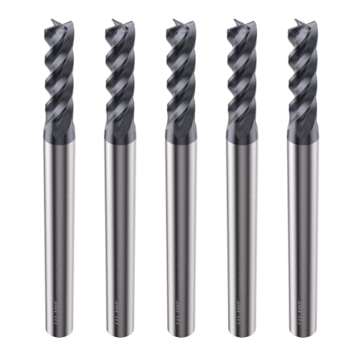 LU&MN Carbide Square End Mill, 4 Flute, 7/64", 5 Piece - size: 7/64 in