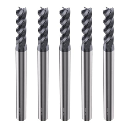 LU&MN Carbide Square End Mill, 4 Flute, 7/64", 5 Piece - size: 7/64 in