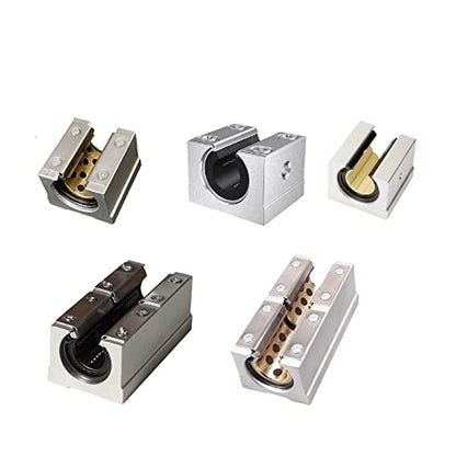SBR20LUU Bearing Blocks, 2Pcs 20mm Open Long Sliding Ball Bearing Block for SBR20 Linear Motion Shaft Guides Slide Rails as CNC Linear Rail Kit - size: SBR20UU, style: Long slider
