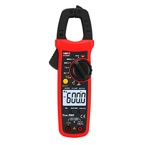 UNI-T UT204R Digital Clamp Meter, Auto Ranging TRMS 6000 Counts NCV Volt Amp Meter with AC/DC Ohm Diode Capacitance Resistance Temperature Frequency Continuity Test - size: UT204R