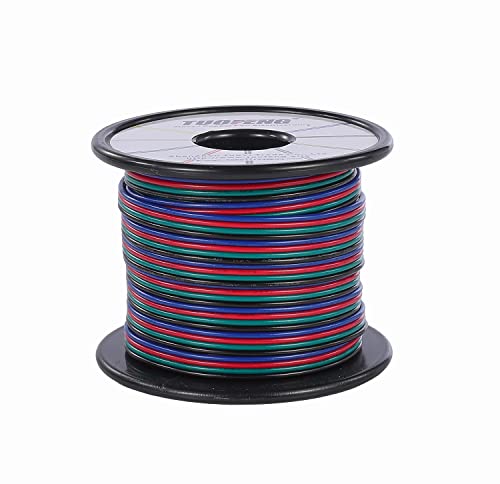 TUOFENG 20 AWG 4 Conductor Extension Wire for 4 Pin RGB LED Strips, 40 ft - size: 20 awg 4 parallel lines 40ft
