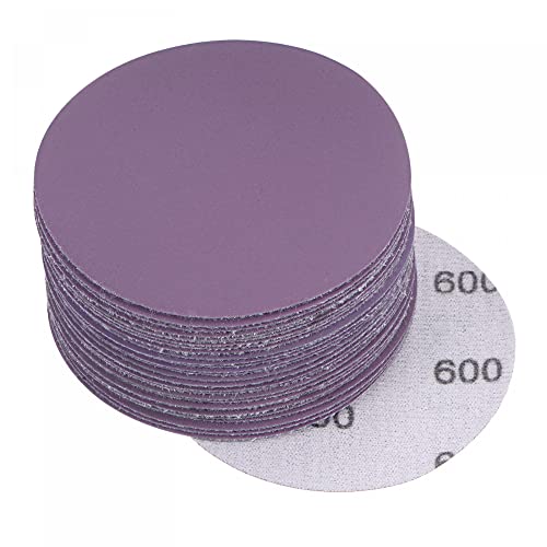 uxcell 30Pcs 3-Inch Purple Sanding Discs 600 Grits Hook and Loop Professional Aluminum Oxide Sand Paper Wet Dry Polish for Wood Metal Paint Finishing - style: 600 Grit