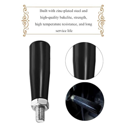 Revolving Handles Knob Handwheel M8 x 80mm Male Threaded Stem Lathe Crank Handle Trailer Jack Knob Thread Handle Grips Crank Hand Wheel with Nuts Machine Rotating Handles Black Plastic Metal 1 Set - size: M8 x 80mm-1P