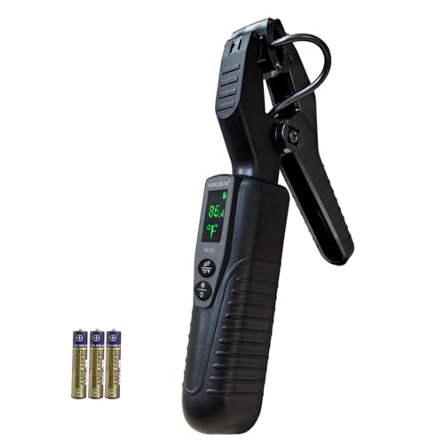 Clamp On Wireless Temperature Probe – High Accuracy Pipe Thermometer Meter for HVAC, Refrigeration & AC Systems, Range -58°F to 302°F, Battery-Powered, Easy-Read Display with Backlight