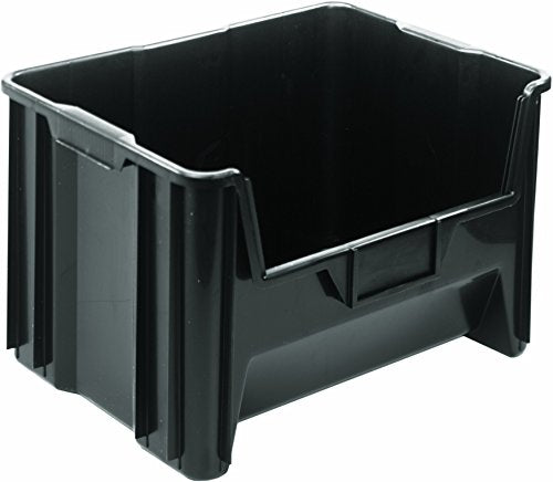 QUANTUM STORAGE SYSTEMS QGH700BK Giant Stack Multipurpose Part Organizer Black Bins 16" L x 20" W x 13" H 3 Pack - color: Black, size: 15-1/4" x 19-7/8" x 12-7/16"