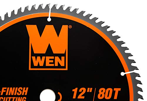 WEN BL1280 12-in 80-Tooth Fine-Finish Professional Woodworking Saw Blade & BL1060 10-in 60-Tooth Fine-Finish Professional Woodworking Saw Blade for Miter Saws and Table Saws