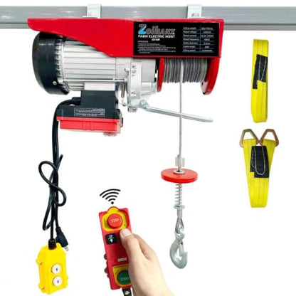 1760LBS Electric Hoist with Remote Control,Wireless/Wired Electric Hoist 110volt,65.6/33ft Lifting Height,Single/Double Slings Steel Lift Hoist Winch for Garage Warehouse Factory