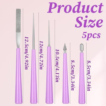 5 PCS Bead Reamer for Jewelry Making, Bead Reamer Hole Enlarger Tool for Glass Plastic Metal Wood Beads, Remove Burrs Smooth Edges