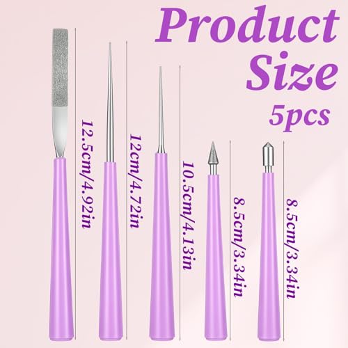 5 PCS Bead Reamer for Jewelry Making, Bead Reamer Hole Enlarger Tool for Glass Plastic Metal Wood Beads, Remove Burrs Smooth Edges