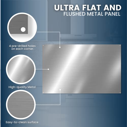 24" x 30" Reversible Metal Backsplash Matching screws | Compatible with Broan-NuTone SP3004 - Ultra Flat and Flushed Metal Panel Splatter Guard for Stovetop Easy Installation - size: 30" x 24" (1 PACK)