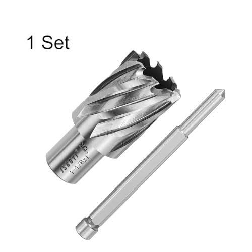 HARFINGTON Annular Cutter 1-1/8" Cutting Diameter Shank 3/4" with 1" Depth of Locating Pin M2 High-Speed Steel Drill Bit Annular Cutter for Standard Magnetic Drills Machine Tools Mills - size: 1-1/8 inch * 1 inch