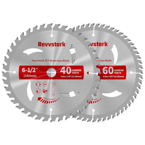 Revvsatrk Circular Saw Blade 6-1/2" 40T&60T for Cutting Wood, 5/8" Arbor - size: 6-1/2 In 40&60T