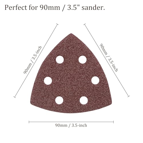 50pcs Mouse Sander Detail Sandpaper 40Grit 3-1/2" Triangle - size: 40 grit