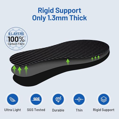 Carbon Fiber Insole 1 Piece, FAKILO Carbon Fiber Foot Plate Shoes Insert for Women Men, Rigid Support for Hallux Rigidus, Turf Toe, Foot Fractures, Mortons Toe - 233mm - size: 233mm - Women's Size 7-7.5, Men's 6-6.5