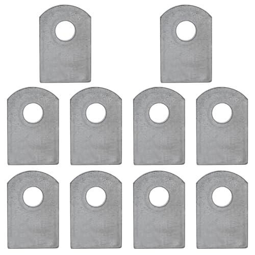Weld on Tabs, Steel Shock Basic Weld Tab, Universal Weld on Tabs Flat Bottom Mount with a 3/8" Hole.1-1/2" Height, 1" Wide, 3/16" Thick Pack Of 10 Tabs Steel Mounting Bracket OywhC-1 - color: Flat Mount-Small 3/16" Thick