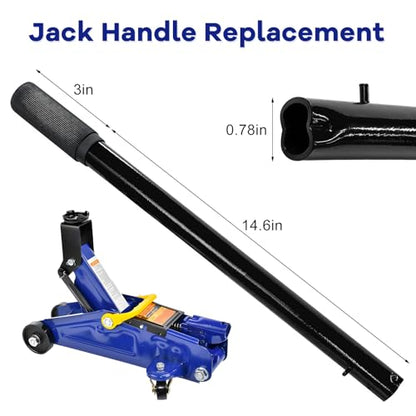 2 Ton Jack Handle Replacement, Horizontal Hydraulic Jack Handle Replacement Kit with Gloves, Anti-Slip Grip Steel Jack Lifting Handles for Most Vehicles, Car Accessories (Black) - color: Black, 2 Ton