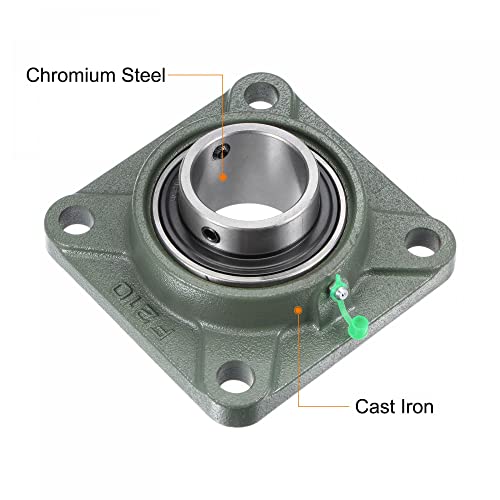 uxcell UCF210 Flange Block Bearings 50mm Bore Cast Iron Bearing Unit Set Screw Lock - size: 50mm