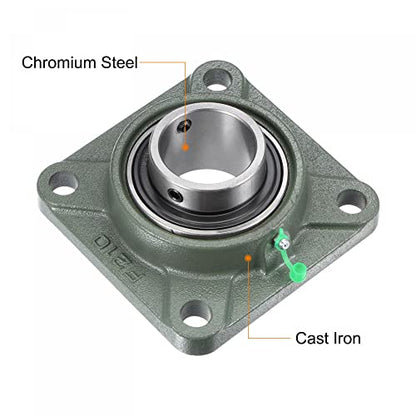 uxcell UCF210 Flange Block Bearings 50mm Bore Cast Iron Bearing Unit Set Screw Lock - size: 50mm