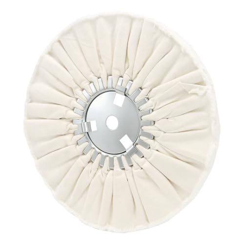 10" 16 Plys White Airway Buffing Wheel, 5/8'' Arbor Hole, Medium Cut for Angle Grinder, High-Efficiency for Aluminum, Stainless Steel & Chrome 1 pcs - color: Fine 1pcs