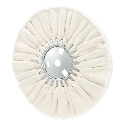 10" 16 Plys White Airway Buffing Wheel, 5/8'' Arbor Hole, Medium Cut for Angle Grinder, High-Efficiency for Aluminum, Stainless Steel & Chrome 1 pcs - color: Fine 1pcs
