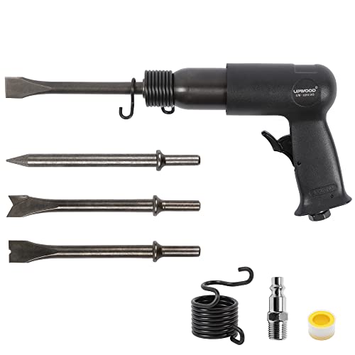 UW-AH190 Medium Barrel Air Hammer Kit with Quick Change Retainer and 4 Chisels, 2-5/8 Inch Stroke, 3500 BPM, Lightweight - style: UW-AH190 Medium Barrel