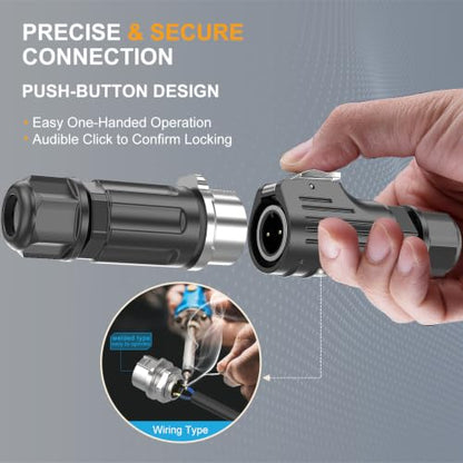 LP16 9PIN Industrial Waterproof Connector IP68 Quickly Plugging Aviation Connector Solder-Assembly M16 9PIN Circular Connector Fast Release Electrical Connector Male Plug&Female Socket - size: 9 Pin, style: Male Plug / Female Socket