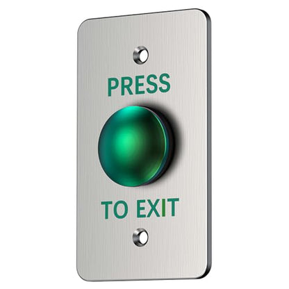 Push to Exit Button for Door Access Control Big Press Button Waterproof Stainless Steel Shell with Back Mounted Box NO/COM Output - color: 4.5''x2.8'' with Box