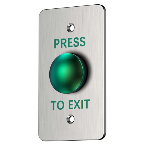 Push to Exit Button for Door Access Control Big Press Button Waterproof Stainless Steel Shell with Back Mounted Box NO/COM Output - color: 4.5''x2.8'' with Box