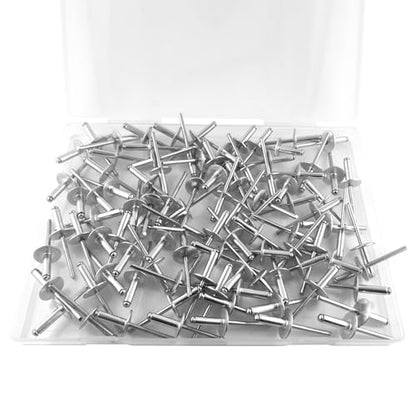 ALLCLEAN (100 pcs) 3/16 * 5/8" Large Flange Open End Aluminum Blind Rivets,4.8 * 16 Pop Blind Rivet - color: Silver, size: 3/16"*5/8"
