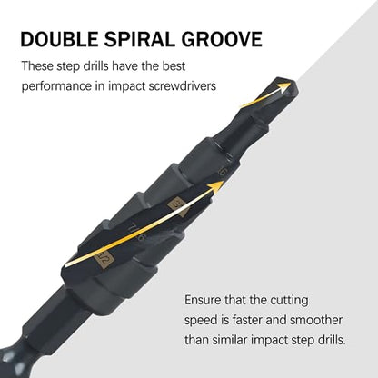 48-89-9241 Shockwave Step Drill Bit, 1/4" - 1/2" for Milwau-kee