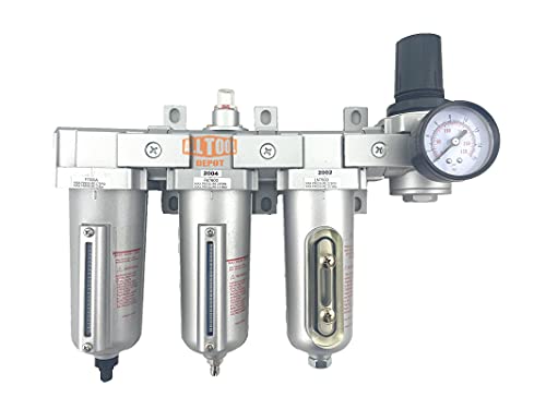 3/4" NPT HEAVY DUTY Industrial Grade 4 Stages Filter Coalescing Desiccant Dryer Regulator System For Compressed Air Lines, Metal Bowls, Great For Paint Spray And Plasma Cutter (AUTO DRAIN) - color: 140 Cfm, 175 Psi (Auto Drain), size: 3/4" NPT