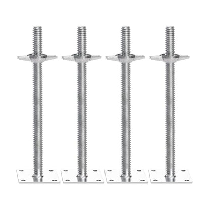 VEVOR 4-Pack Adjustable Leveling Jacks, 18.2 In Adjustable Height & 3307lbs/1500kg Total Load Capacity Scaffold Jacks Feet, Solid Carbon Steel Screw Jacks for Baker-Style Scaffolding Equipment, Silver
