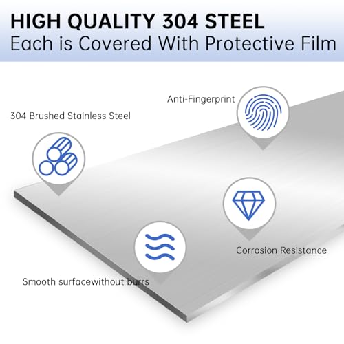 10 Pcs 304 Stainless Steel Strips(17"x 2"x 0.02" Thickness) - size: (17"x 2")*10Pcs, style: (17"x 2")*10Pcs