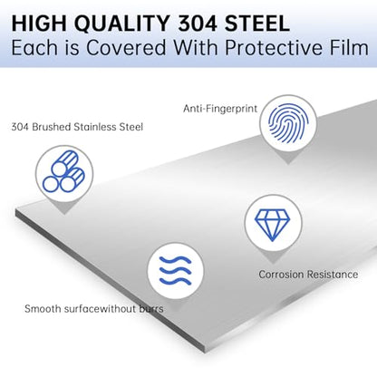 10 Pcs 304 Stainless Steel Strips(17"x 2"x 0.02" Thickness) - size: (17"x 2")*10Pcs, style: (17"x 2")*10Pcs