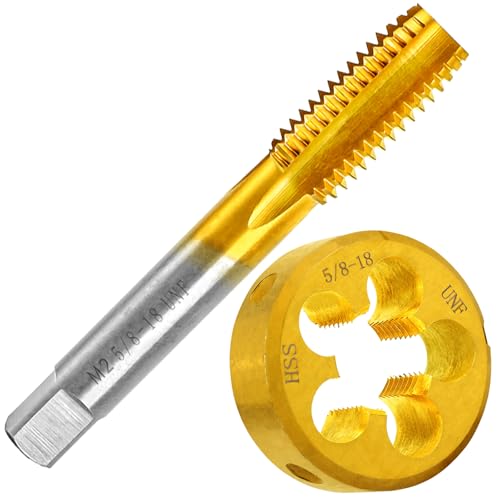 5/8-18 UNF Tap and Die Set for Metal,M2 HSS Thread Tap and Round Die Set - size: 5/8-18UNF