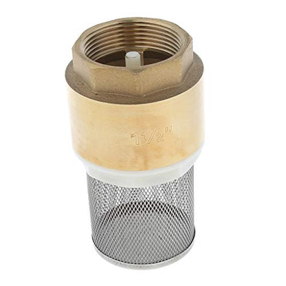 Baosity Brass Foot Valve Mesh Check Valve with Strainer Filter DN40 1-1/2 Inch, Installed at a Pump or at The Bottom of a Pipe line