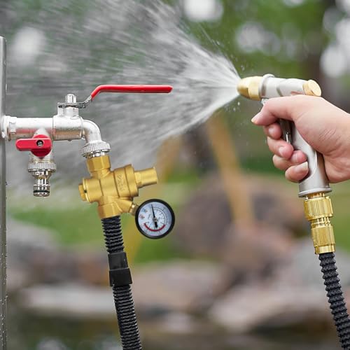 NOLITOY 1/2 inch Adjustable Copper Water Pressure Regulator with Gauge