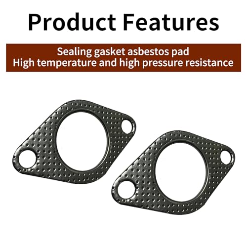 2 PCS Car Exhaust Gasket,1.73 Inch Reinforced High Temperature Gasket Exhaust Flange Gasket Car Accessories,Catalytic Converter Gasket,Exhaust Flange Gasket for Most Trucks Cars - size: 1.73 In